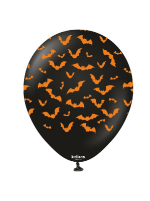 Latexový balonek s potiskem netopýrů – Halloween – 30 cm