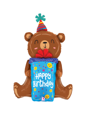 Fóliový Balónek Medvídek Happy Birthday dárek 86cm