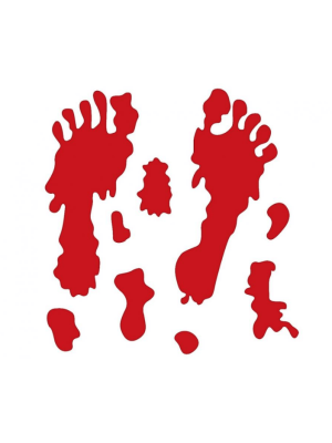 Gelové samolepky Halloween Krvavé nohy 20x20 cm