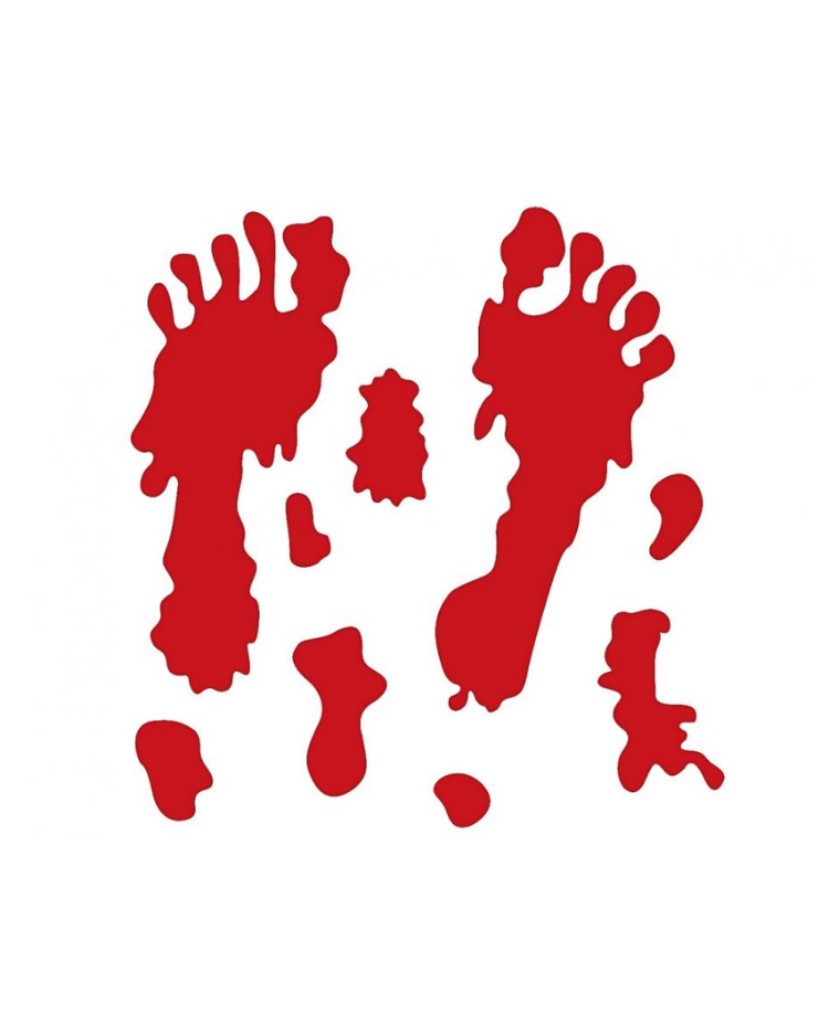 Gelové samolepky Halloween Krvavé nohy 20x20 cm