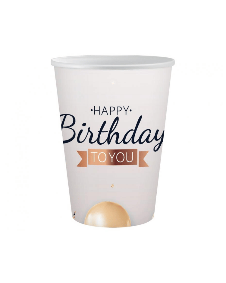 Kelímky Papírové Happy Birthday to you, 250 ml, 6 ks