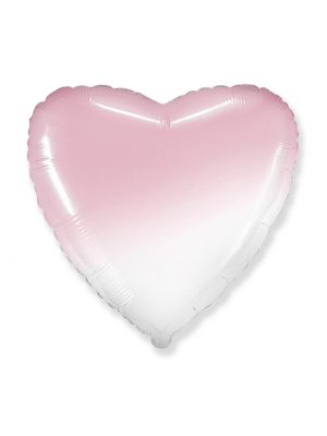 Balónek srdce bílo-ružový gradient 46 cm