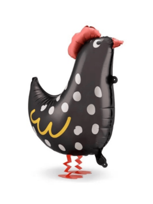 Chodící balonek Slepička - černá 48 x 60 cm