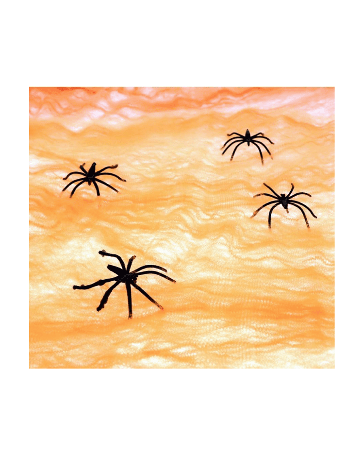 Pavučina s pavouky - oranžová - 20 gramů