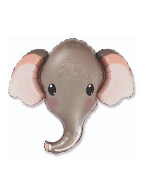 Fóliový balónek hlava Sloník  šedý 61 cm