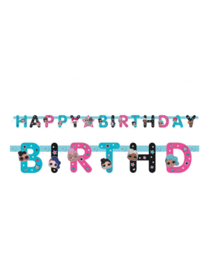 Banner Happy Birthday LOL Glitterati 182 cm
