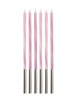 Svíčky Candy ružové 6 x 15 cm