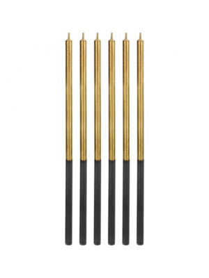 Svíčky Platinum - zlaté 14,5 cm x 6 ks