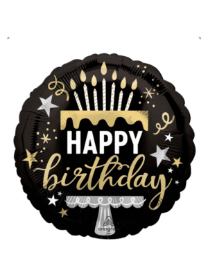 Fóliový balónek Happy Birthday Hvězdy a konfety 45 cm