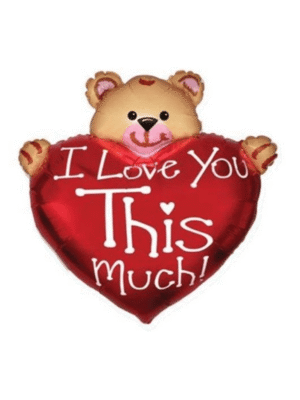 Fóliový balónek Medvídek se srdíčkem "I love you so much" 95 cm
