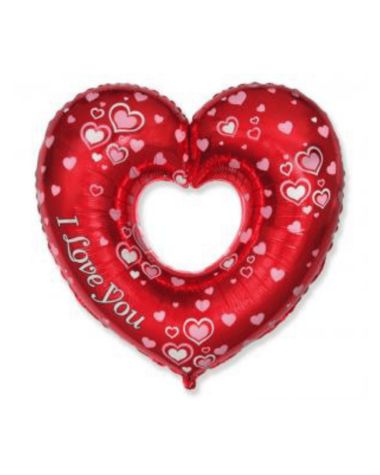 Fóliový balónek srdce s otvorem "I Love You" 58x60 cm