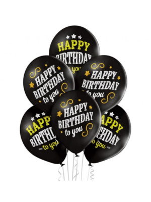 Balonky s potiskem Happy Birthday to you 30 cm - 6 ks