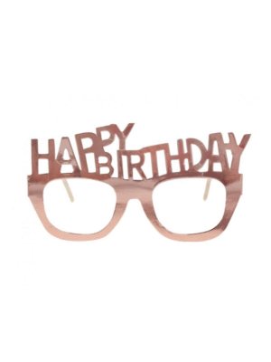 Narozeninové brýle růžové zlato - 4ks