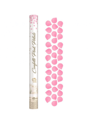 Konfety vystřelovací Plátky růží růžové 60cm