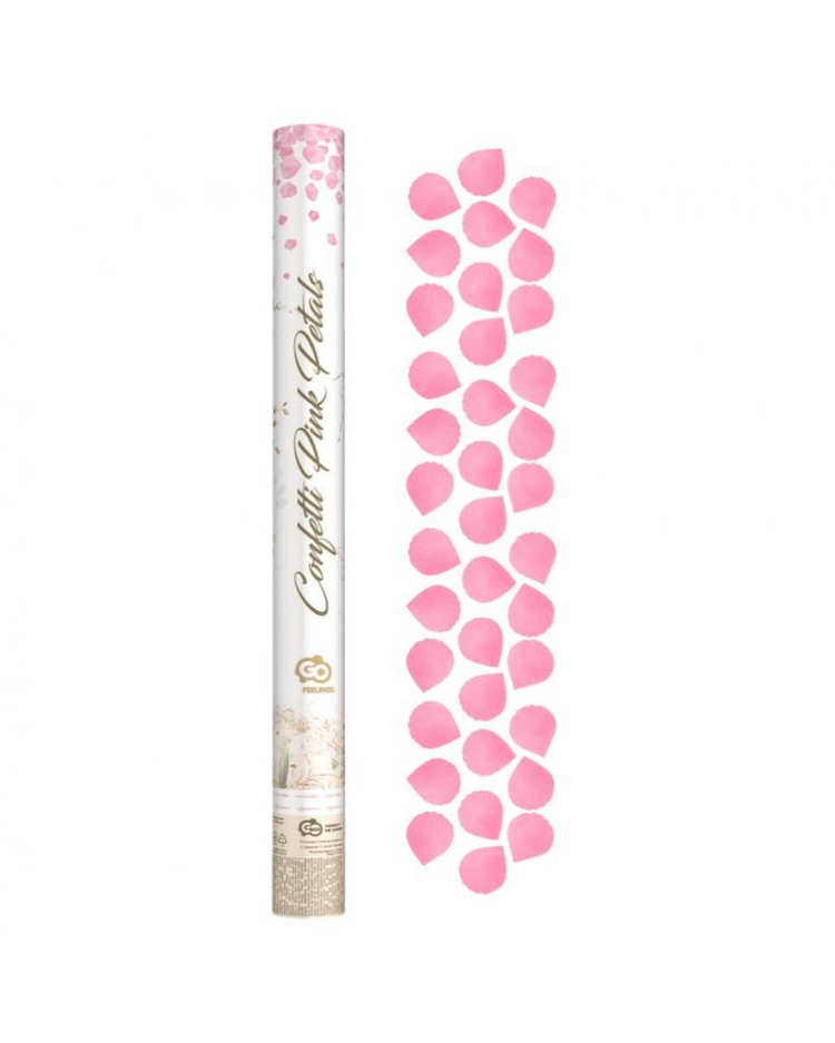 Konfety vystřelovací Plátky růží růžové 60cm