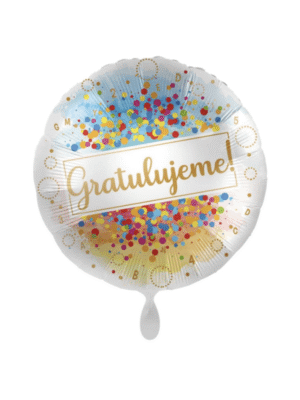 Fóliový balónek Kruh Gratulujeme 45 cm