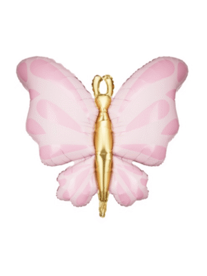 Foliový balonek motýl růžovo zlatý 69 x 69 cm