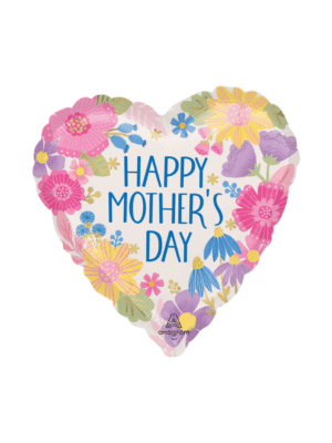 Fóliový balónek srdce Happy Mothers Day 45 cm