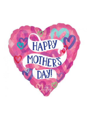 Fóliový balónek srdce Happy Mothers Day srdicka 45 cm