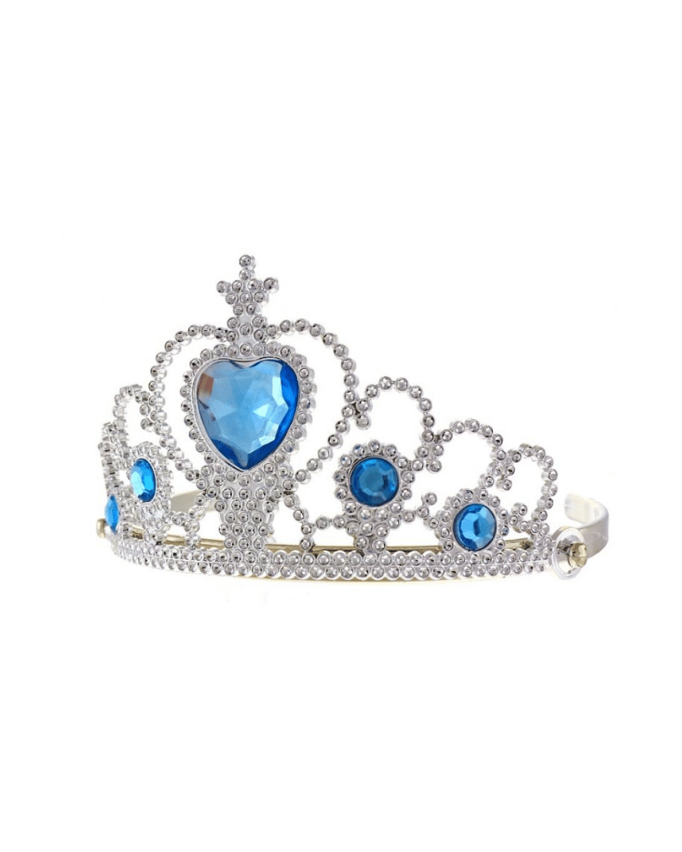 Korunka pro princezny s modrými kameny – stříbrná