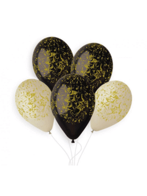 Balonky Mramorové černé a latte 30 cm - 5 ks