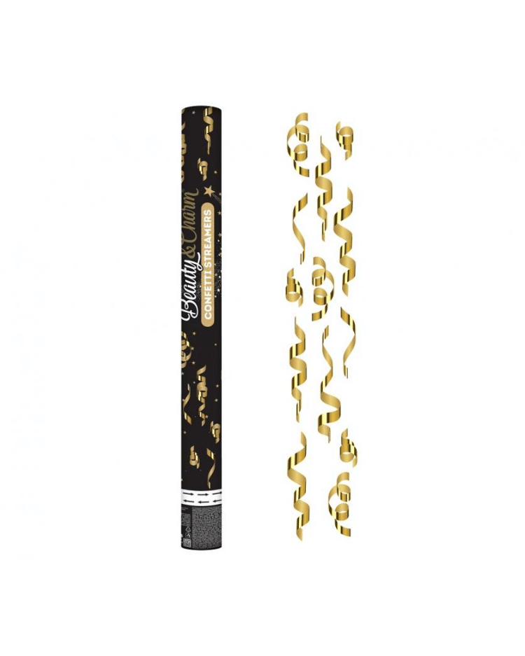 Vystřelovací Konfety zlaté serpentin 60 cm