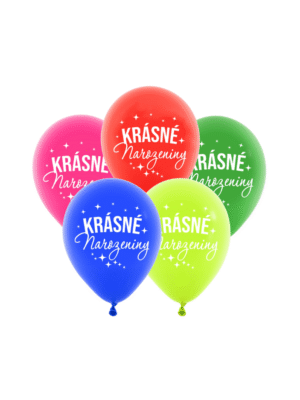 Balonky s potiskem Krásné narozeniny 30 cm barevné  - 5 ks