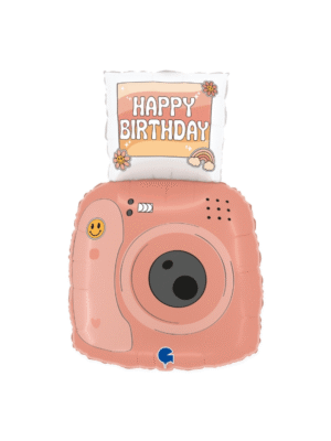 Foliový balonek Fotoaparát Happy Birthday 61 cm